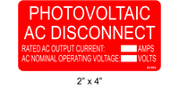 Custom Photovoltaic AC Disconnect Rating